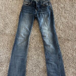 Wrangler Boot Cut Medium Indigo Jeans with Natural Fade